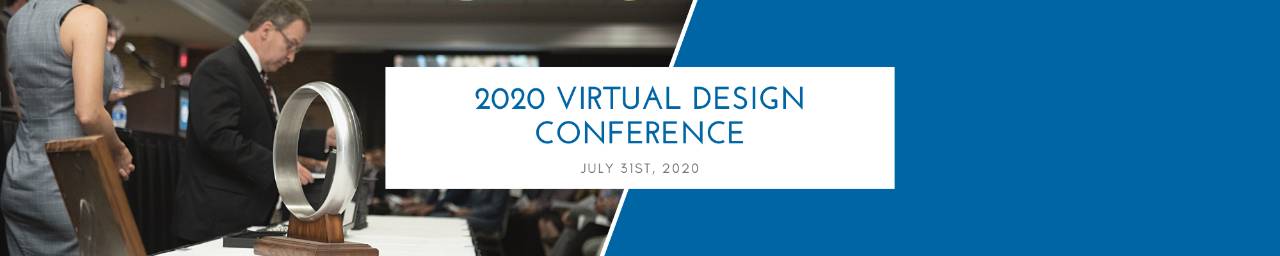 2020 Virtual Design Conference web banner showing the ring for the order of the engineer ceremony